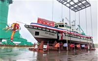 圖說：台船公司承造海洋委員會海巡署艦隊分署100噸級巡防救難艇HNO.1149下水典禮