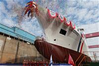 圖說：海巡署4000噸級巡防艦第三艘命名暨下水典禮