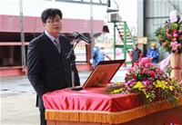 圖3：100噸級巡防救難艇HNO.1153下水典禮台船公司基隆廠施炎輝廠長致詞