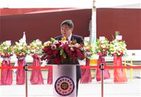 圖1：關務署100噸級巡緝艇「海雄艇」交船典禮台船公司鄭文隆董事長致詞。